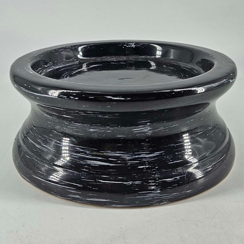 Vintage black ceramic bowl - black,