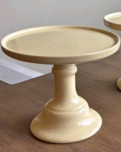 Yellow ceramic pedestal cake - ceramic,