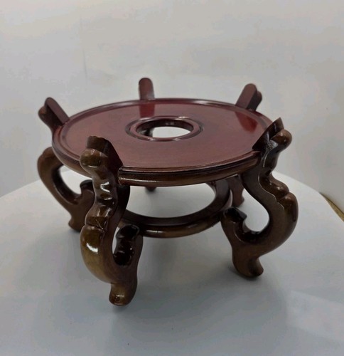 Vtg asian chinese wood vase - chinese,