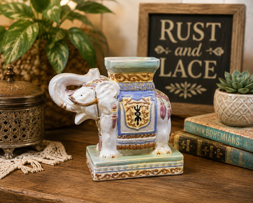 Vintage ceramic elephant - vintage,