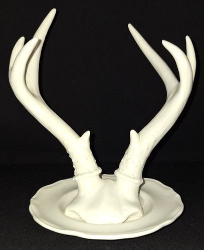 Matte white deer stag art - white,