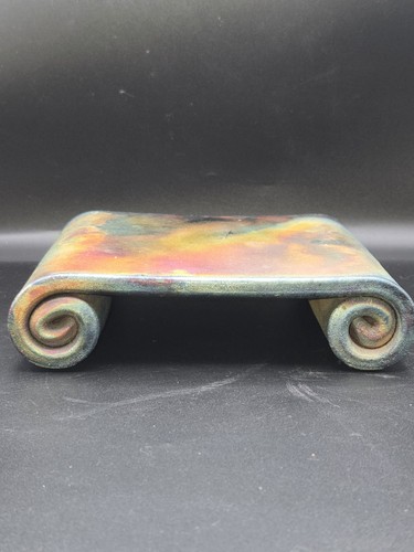 Raku pottery scroll - raku, display