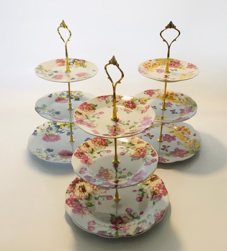 Tier ceramic vintage floral - vintage,