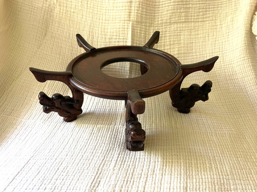 Vintage chinese wood pottery - wood,